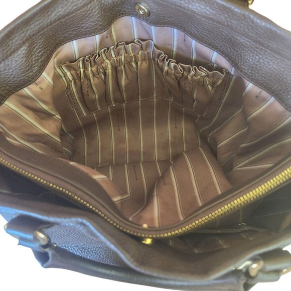 Steven Madden Messenger Tote Bag Buttery Soft Brown Pebbled Leather 12" x 14" x - Picture 8 of 8